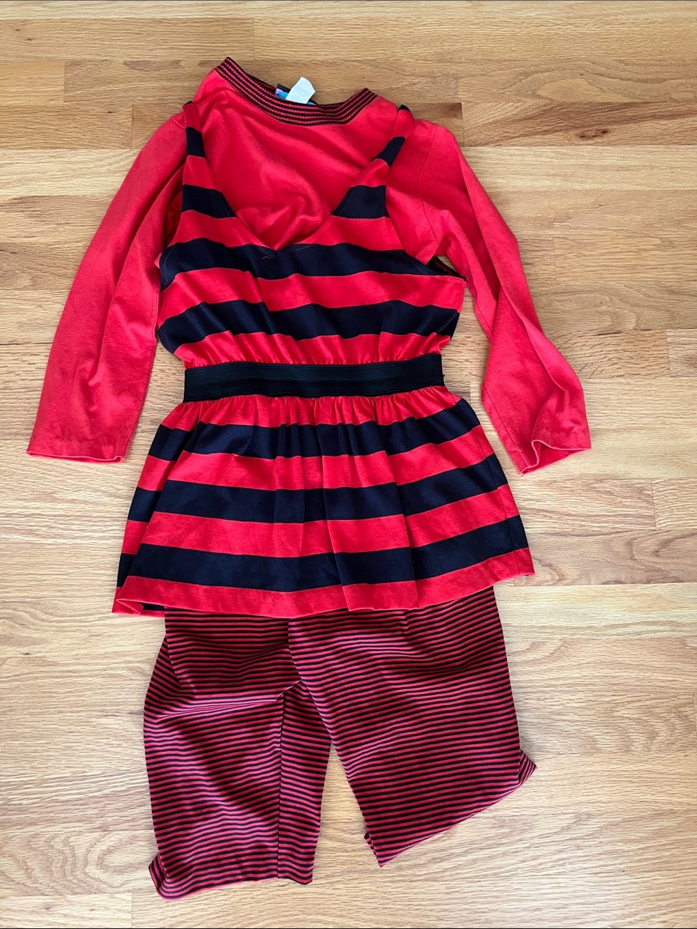 Vintage Youngsport Kids Red and Black Striped set girls 14